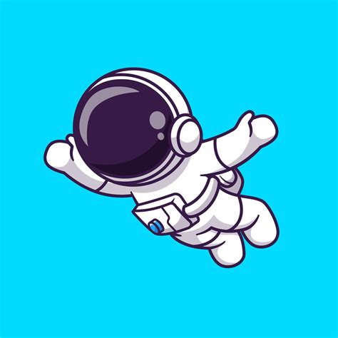 Astronauta Flotando En El Espacio Ilustración De Icono De Vector De Dibujos Animados Concepto