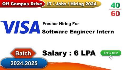 Visa Summer Internship Off Campus Drive Fresher Hiring 2024 2025