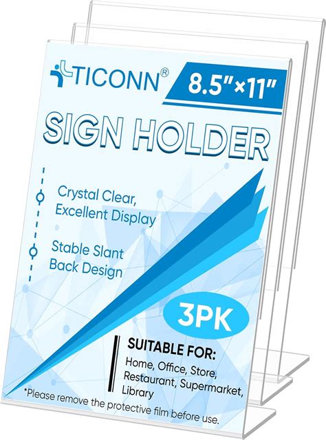 Amazon Ticonn X Acrylic Sign Holder L Shape Clear Sign