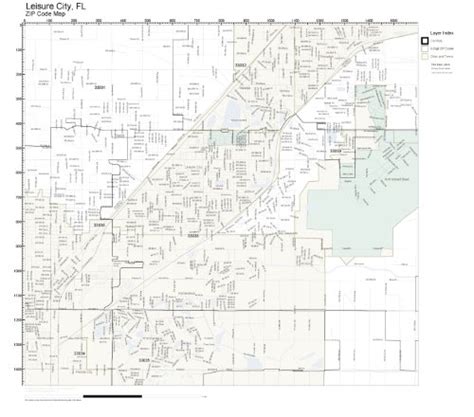 Zip Code Wall Map Of Leisure City Fl Zip Code Map Not Laminated