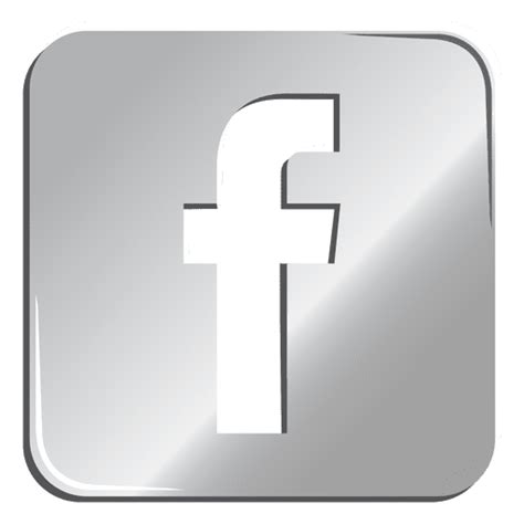 Facebook Silver Icon PNG & SVG Design For T-Shirts