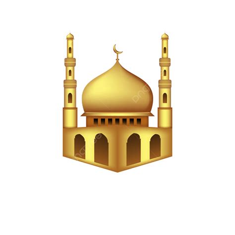 D Mosque In Gold Domes Ramadan Mosque Eid Al Fitr Png And Vector