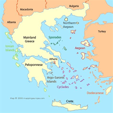 Map Of Greece Mapping Europe