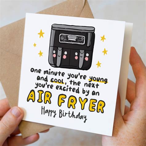 Funny Air Fryer Birthday Card For Him Joke Air Fryer Birthday Card For