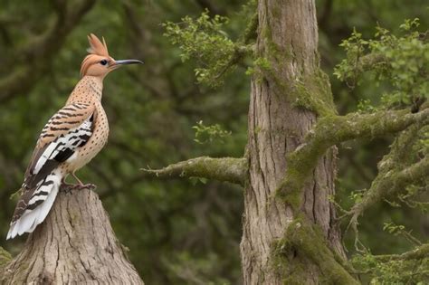 Premium AI Image | Photo of common hoopoe bird waiting in its nest in ...