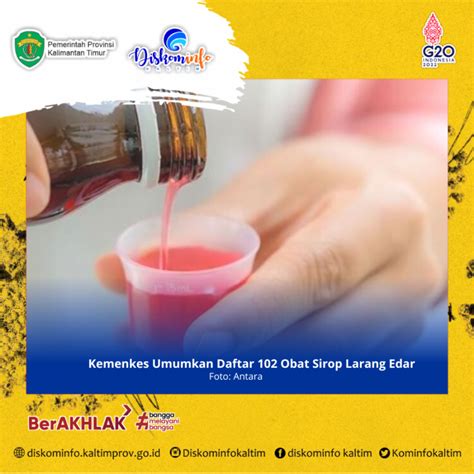 Kemenkes Umumkan Daftar Obat Sirop Larang Edar Diskominfo Prov