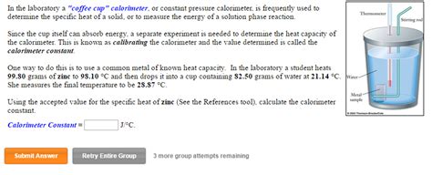 Solved In The Laboratory A Coffee Cup Calorimeter Or Chegg