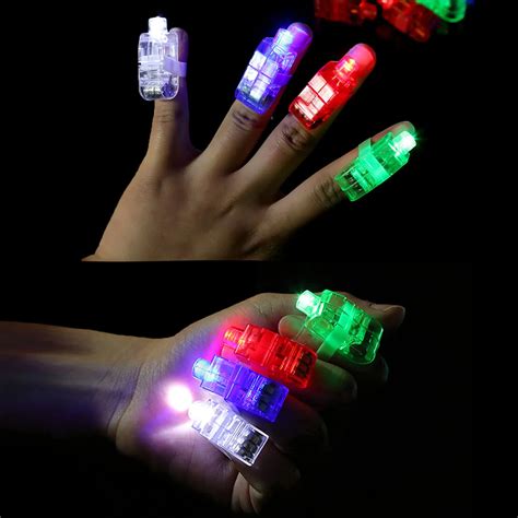 Besegad 50 Pcs Mixed Shell Color Led Finger White Flashlight Lights