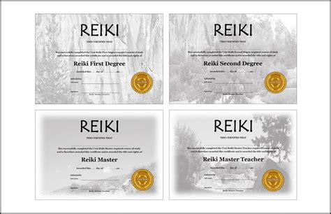 Plantillas De Certificado Reiki Dise Adas Profesionalmente Y Listas