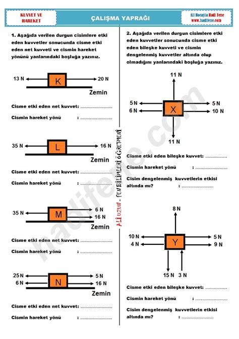 Sinif N Te Kuvvet Ve Hareket Hadi Fene Fen E Itim Merkezi