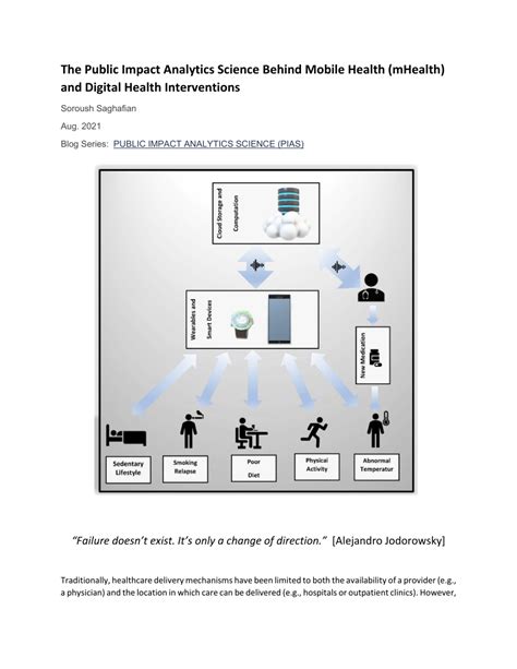 PDF The Public Impact Analytics Science Behind Mobile Health MHealth