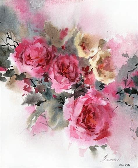 Pin By Alena Angelava On Roses Abstract Flower Art Rose Painting