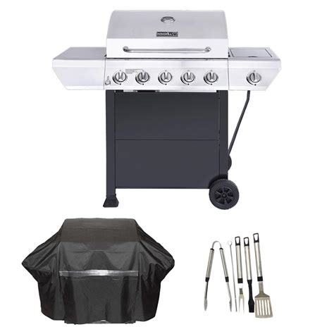 Nexgrill 5 Burner Propane Gas Grill Stainless Steel Side Burner Black Cabinet 44376289157 Ebay