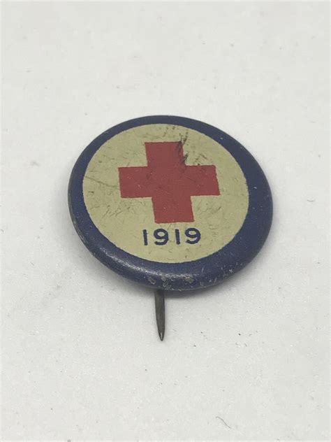 Vintage 1919 Red Cross Pin Back Button EBay