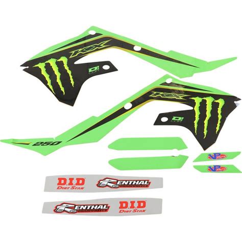 D Cor Visuals Monster Graphic Kit 10 20 650 Kawasaki KX250 2021