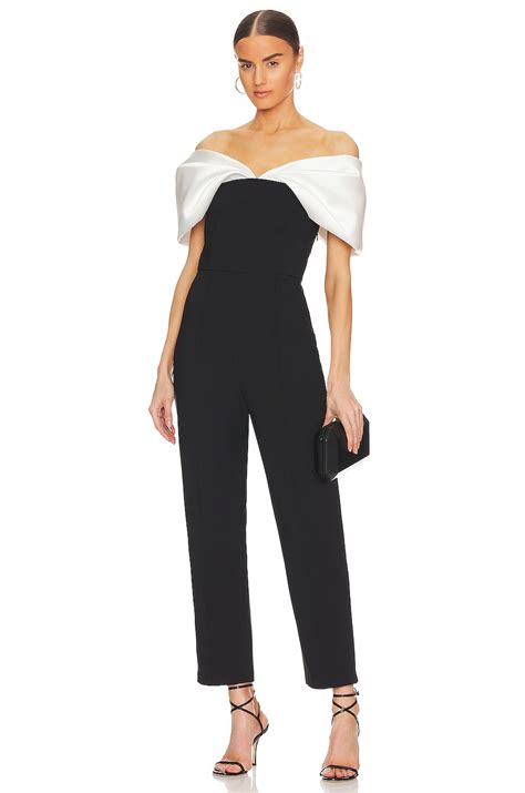 Solace London Lena Jumpsuit In Cream And Black Revolve