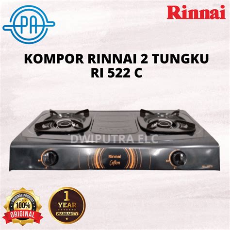 Jual Kompor Gas Rinnai 2 Tungku Rinnai Ri522c Ri 522 C Teflon Shopee