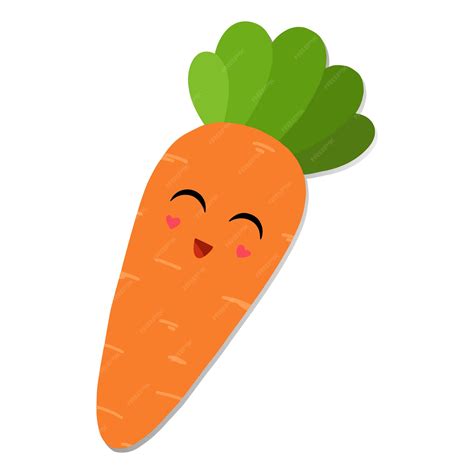 Premium Vector Cute Cartoon Carrot Vector Kawaii Illustration