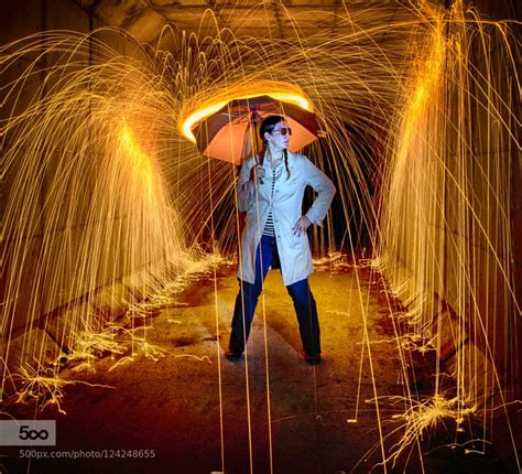 Playing With Fire Umbrella Photoshoot Steel Wool Photography