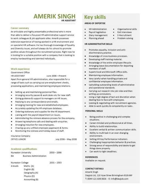 A Professional Resume Template For An Office Worker