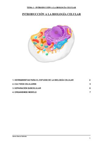 TEMA 1 INTRODUCCION BIOLOGIA CELULAR Pdf