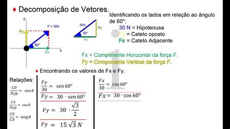 Decomposição de vetores Como fazer Exemplo YouTube