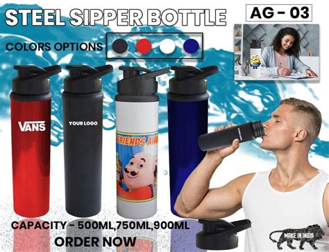 Ml Black Stainless Steel Sipper Bottle At Rs Piece In Mumbai