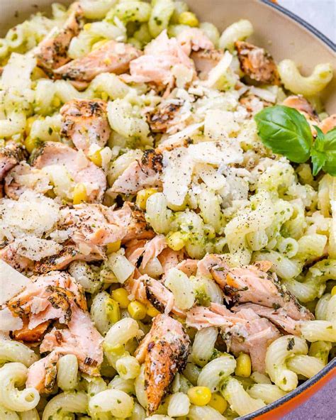 Salmon Pesto Pasta Healthy Fitness Meals