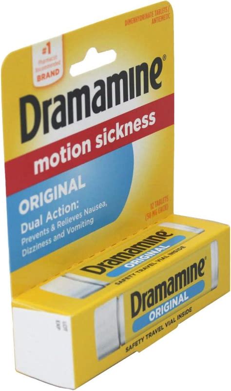 Dramamine Motion Sickness Relief Original Formula Tablets 12 Ea By