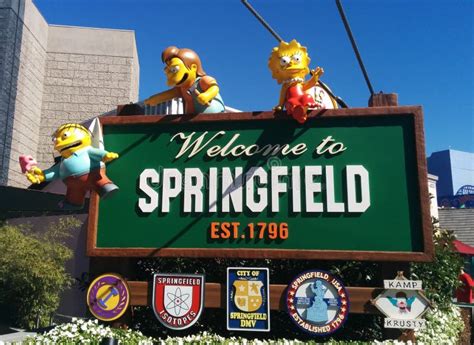 The Simpsons Welcome To Springfield Sign Editorial Stock Image Image