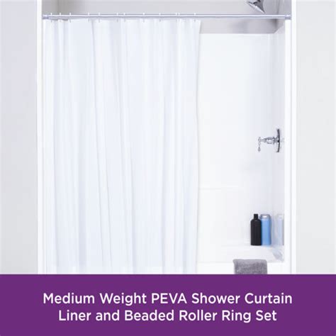 Wayfair Basics® Ingham Peva Solid Color Single Shower Curtain Beaded