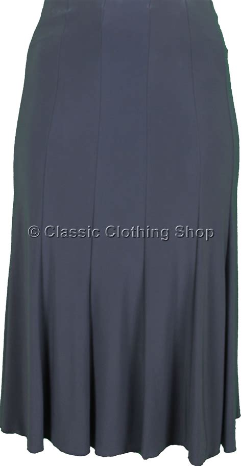 Grey Plain Lined Panelled Skirt