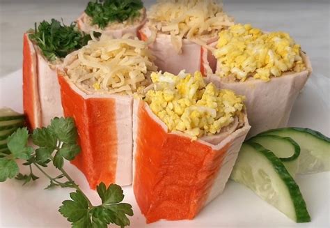 Фаршированные крабовые палочки