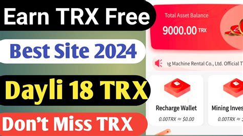 Trx Mining Site 2024 New Trx Income Site Best Trx Earning