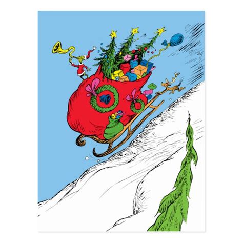 Classic Grinch | The Grinch & Max Runaway Sleigh Postcard | Zazzle.com