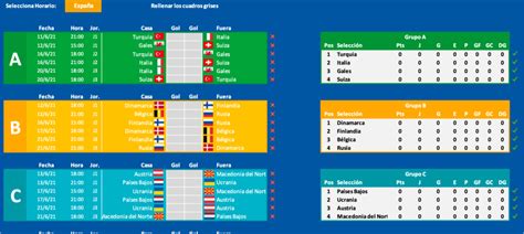 Euro 2024 Excel Schedule Spreadsheet Predictor Wallchart