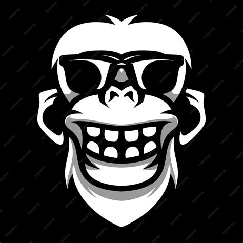 Premium Vector Yeti Sunglass Black And White Mascot Design