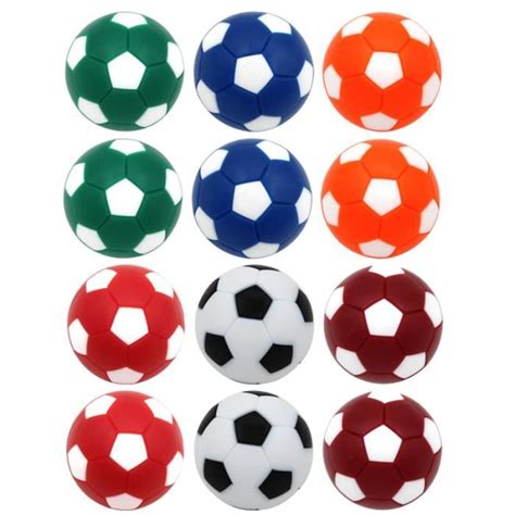 12pcs mini balles de baby foot en plastique colorées classiques pour