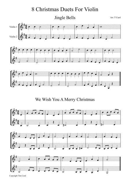 8 Christmas Duets For Violin Christmas Duets Sheet Music Digital Sheet Music