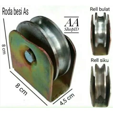 Jual Roda Bubut As Super 8cm Pagar Besi Rel Bulat Siku U V Shopee