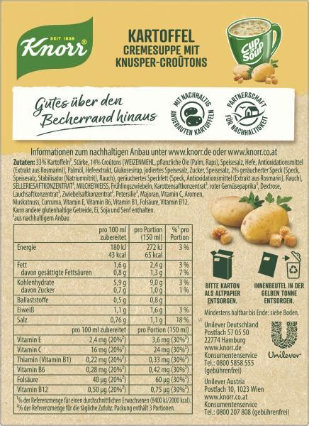 Knorr Cup a Soup Kartoffel Cremesuppe mit Knusper Croûtons online