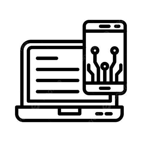 Digitalization Line Icon Mobile Laptop Digitalization Png And Vector