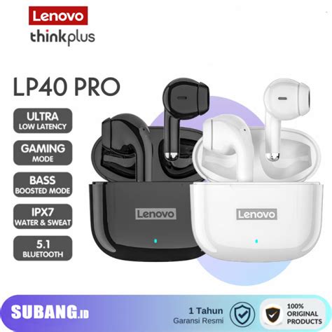 Lenovo Lp40 Pro Ipx5 True Wireless Earphone Bluetooth 51 Earbuds Low Latency Gaming Tws Headset