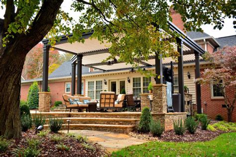 Louvered Pergolas And Motorized Screens Fusion Courtyard By