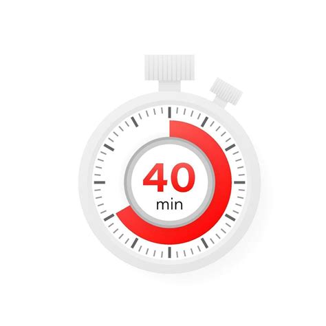 The 40 Minutes Timer Stopwatch Icon In Flat Style 27669804 Vector Art