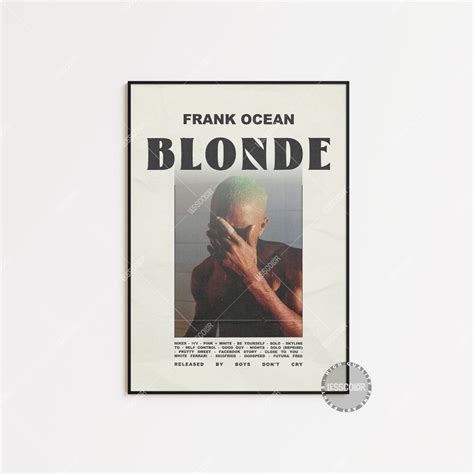 Frank Ocean Posters Blonde Poster Blonde Tracklist Album Etsy