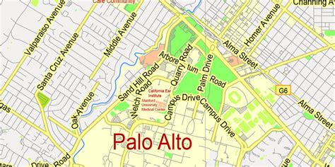 Menlo Park Vector Map Printable California Exact 2000 M Scale City Plan