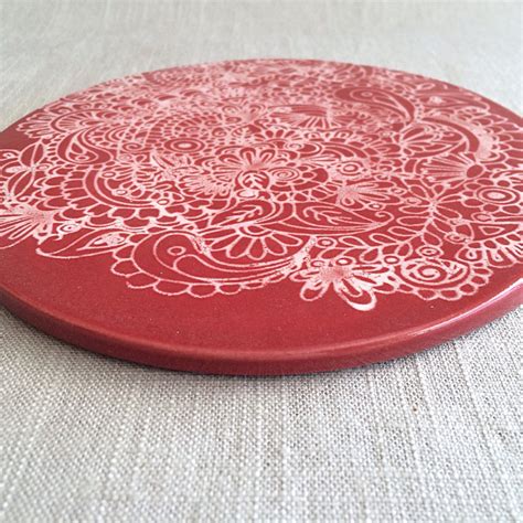 Handmade Ceramic Trivet Hot Plate Etsy