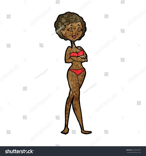 mujer retro de caricatura en bikini vector de stock libre de regalías 196554347 Shutterstock