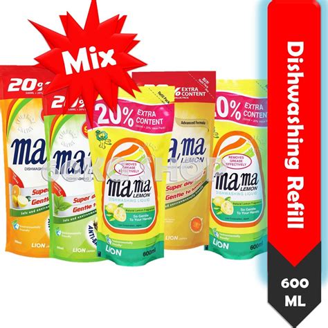 Mama Lemon Dishwashing Liquid Refill Ml Mix Shopee Singapore